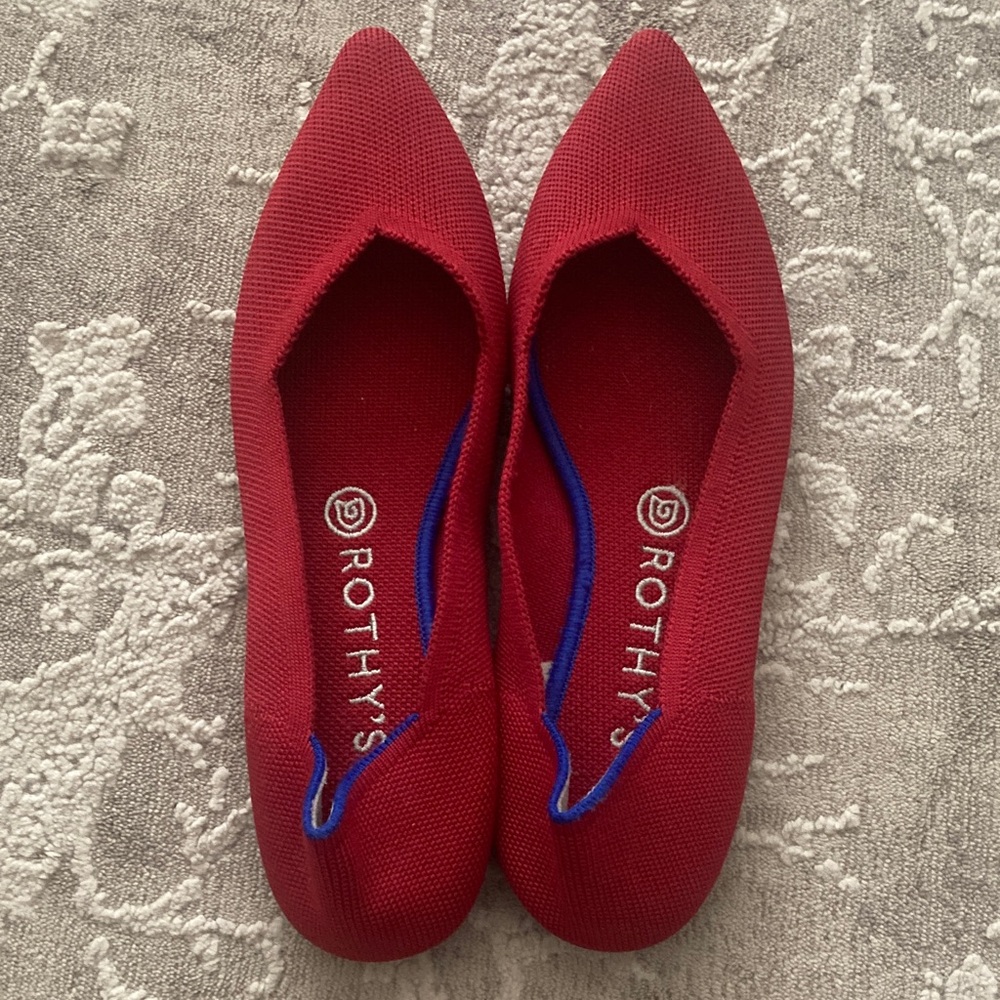 Rothy's The Point Chili Red Flats